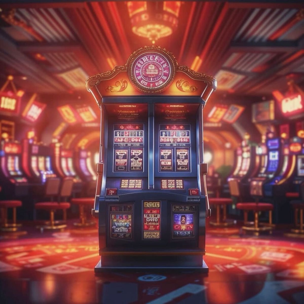 Ilustrasi permainan sportsbook dan kasino online di suku88 dengan tema futuristik